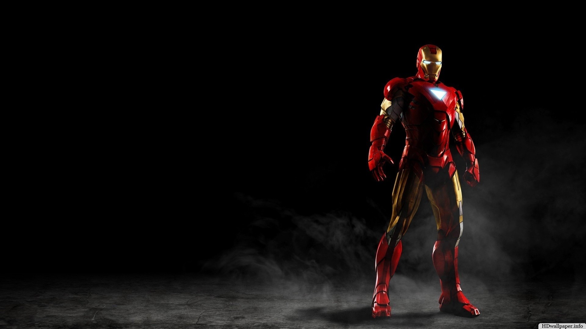 Iron Man, Armatura, Fumo, Sfondo nero, Full HD, wallpaper per portatile