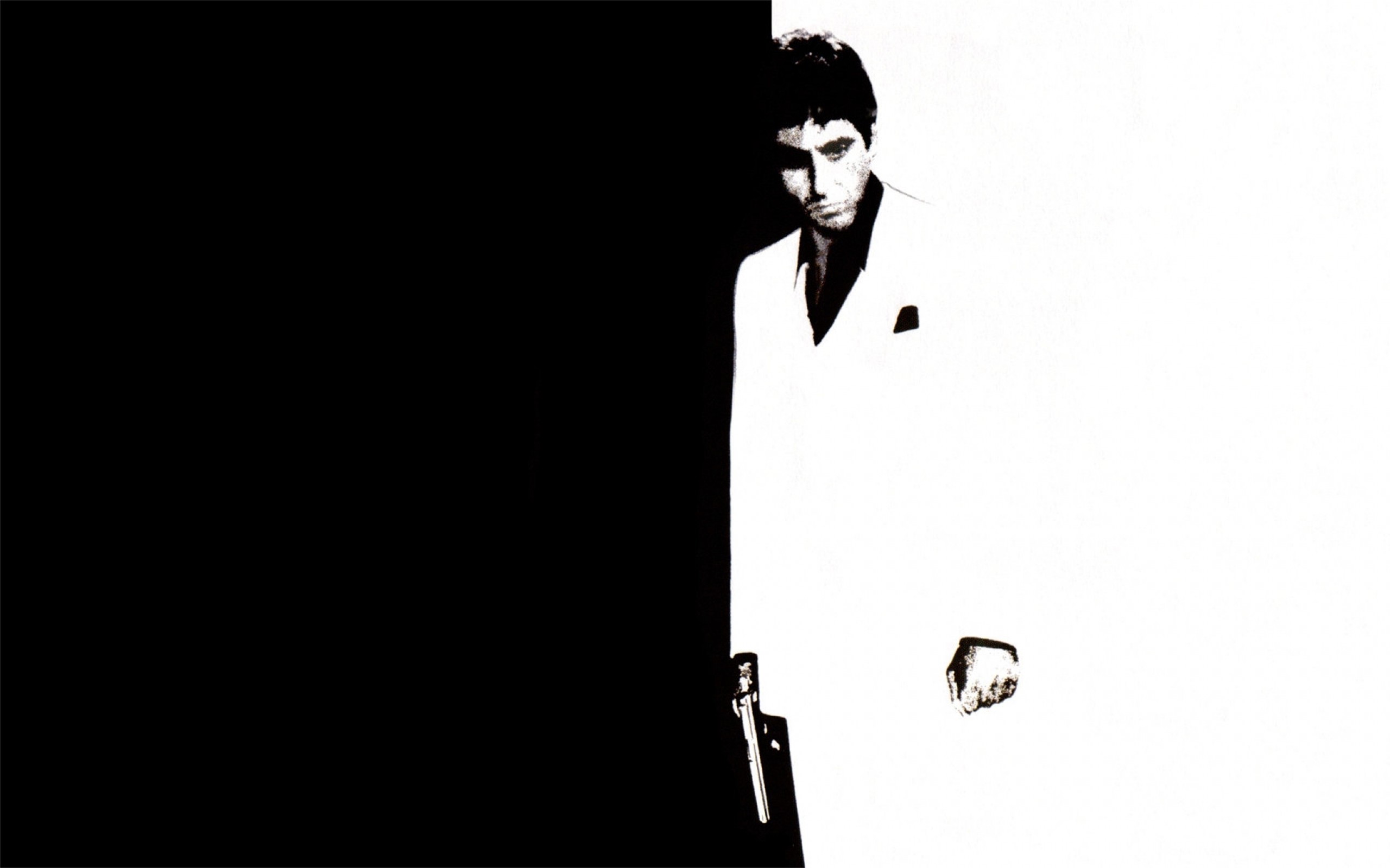 Scarface, Tony Montana, Locandina, Bianco e nero, Minimalismo, 2560x1600, sfondo MacBook Pro