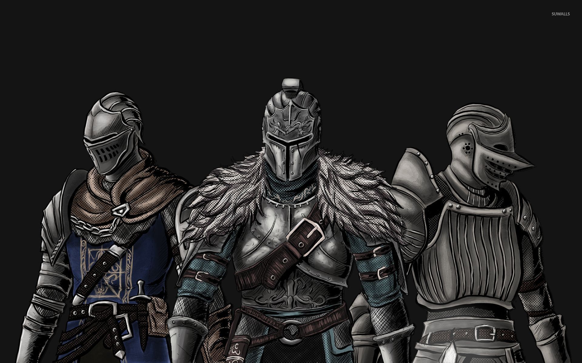Dark Souls, Cavalieri, Illustrazione, Armatura, 1920x1200, sfondo MacBook Pro