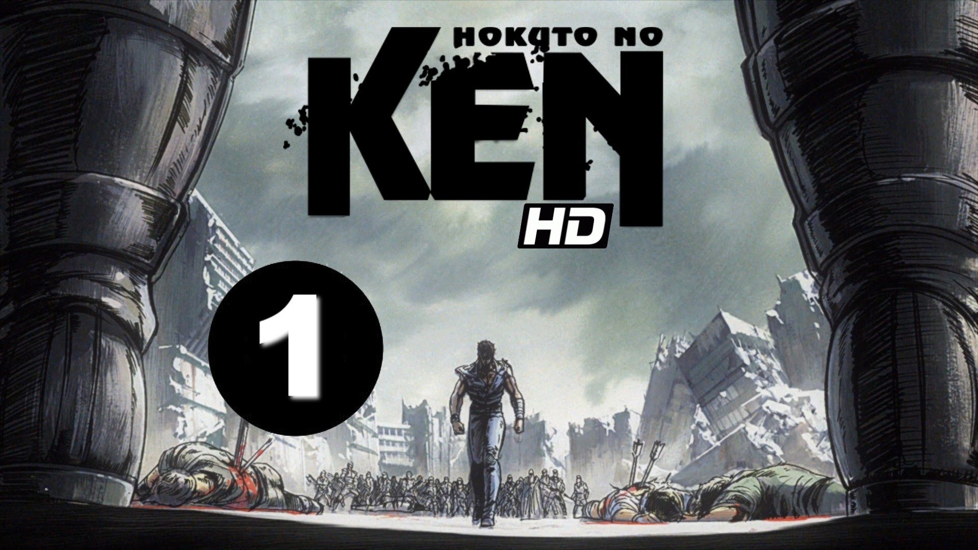 Kenshiro, Hokuto no Ken, Città in rovina, Logo, Full HD, sfondo per PC e portatile