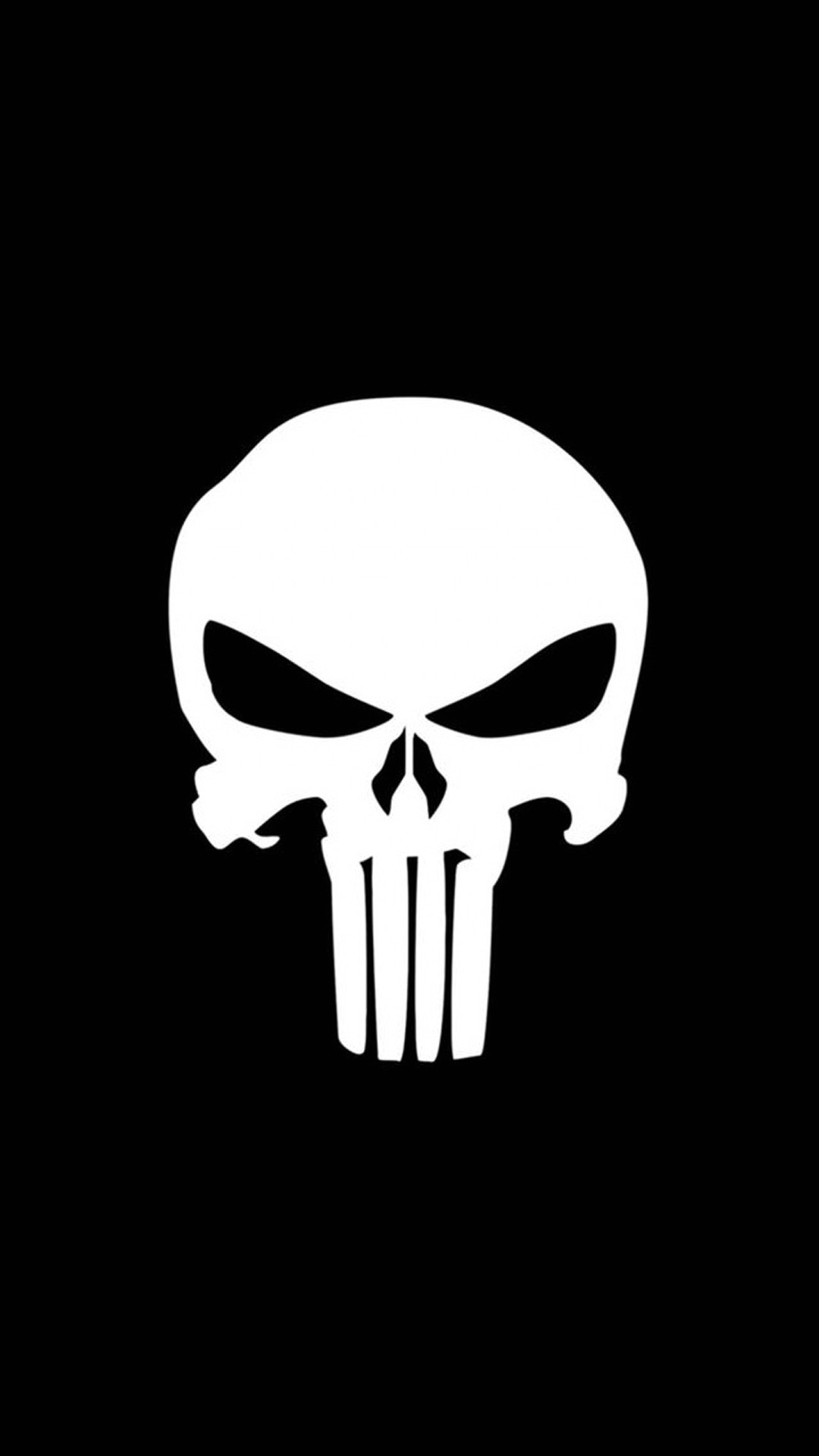 Teschio del Punitore, The Punisher, Marvel, Sfondo nero, schermata di blocco iPhone 6