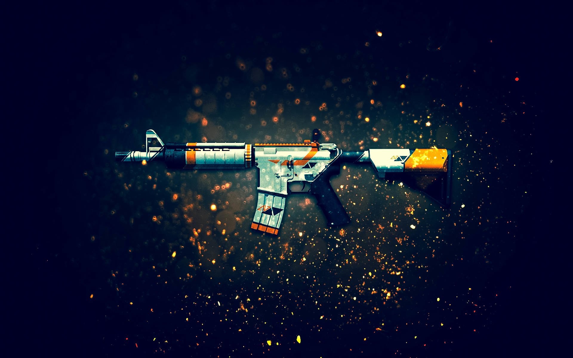 M4A1-S, CS:GO, Skin arma, Scintille, 16:10 Full HD, sfondo widescreen
