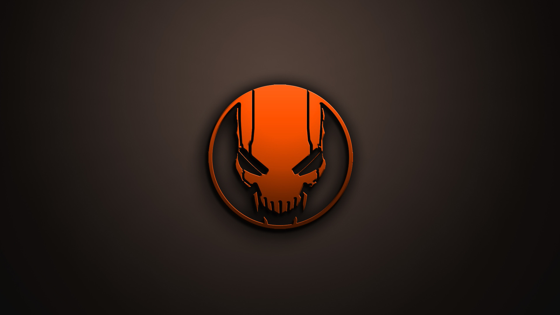 Teschio, Logo, Arancione, Full HD, wallpaper per PC