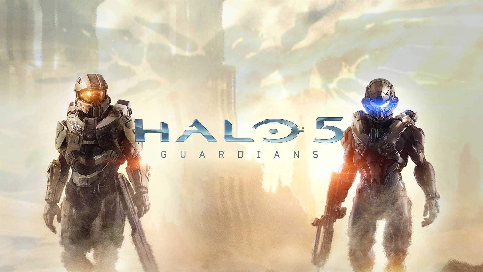 Master Chief, Spartan Locke, Halo 5: Guardians, Logo, Deserto, 16:9 Full HD, sfondo widescreen