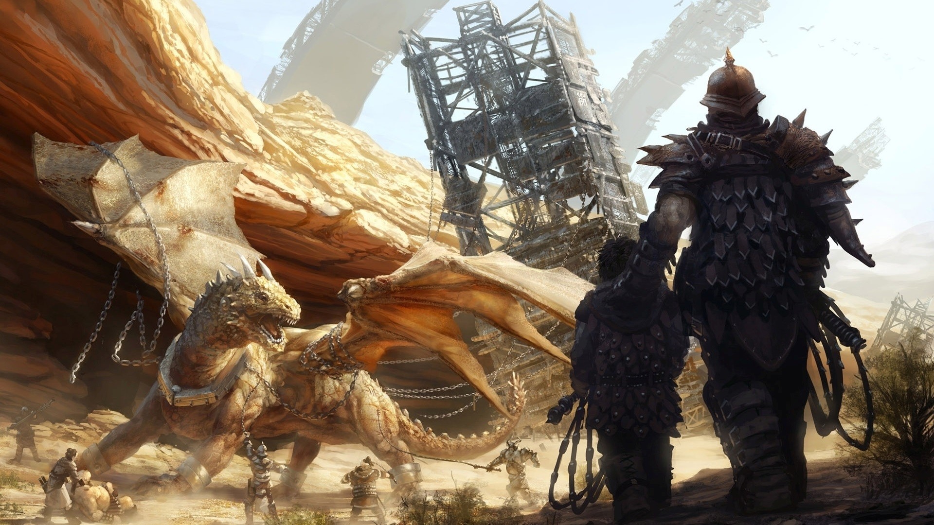 Dragon Age: Inquisition, Drago, Guerriero, Concept art, Full HD, wallpaper desktop