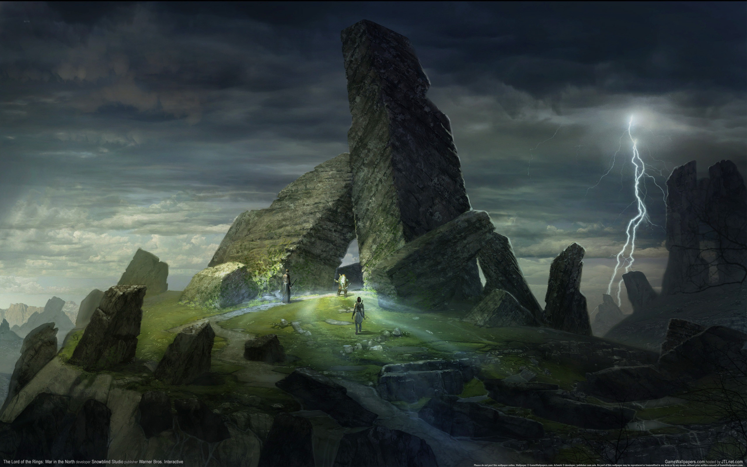 Rovine, Fulmine, Arte fantasy, 2560x1600, sfondo MacBook Pro