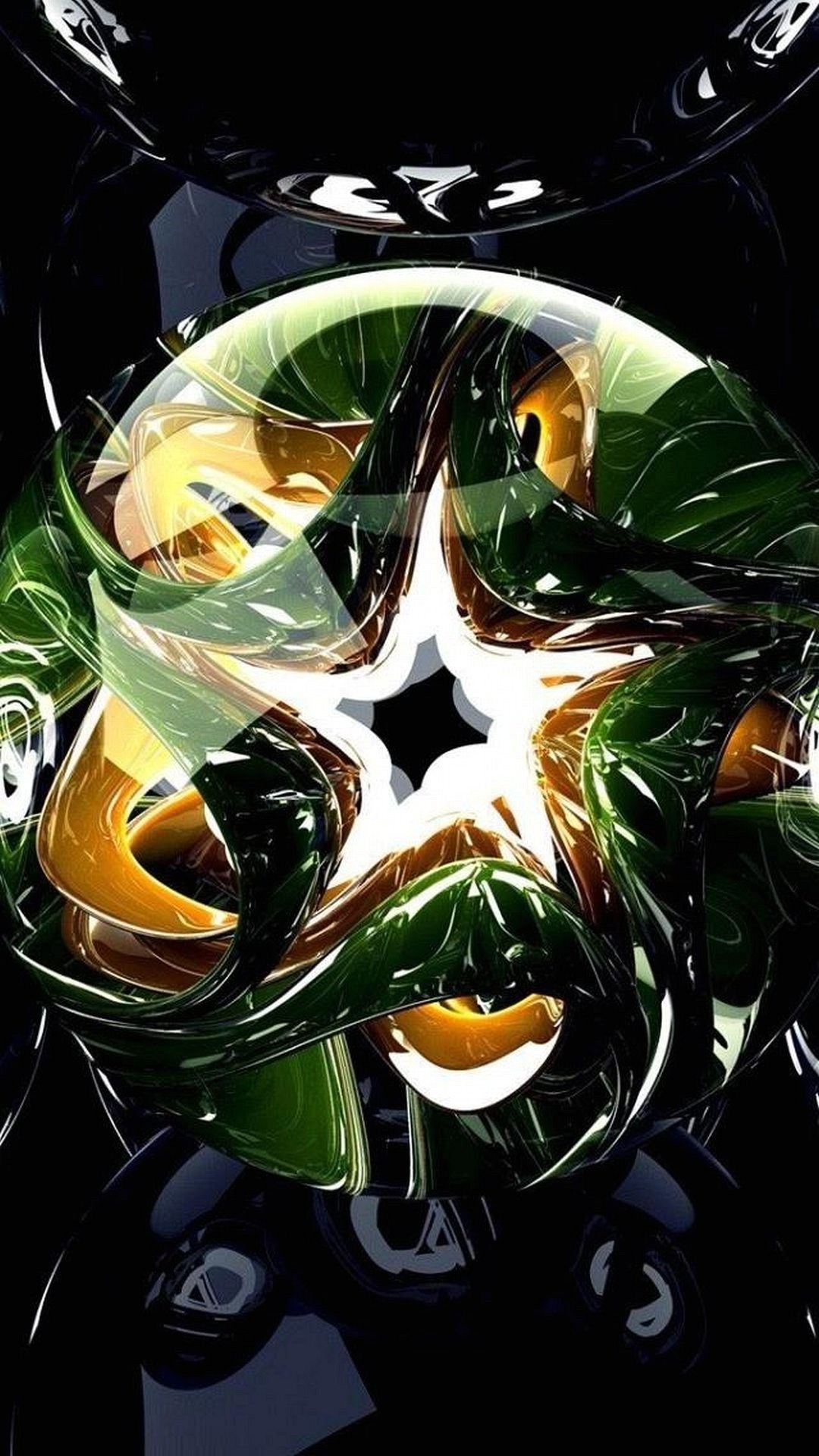 Arte 3D, Stella, Astratto, Metallico, wallpaper per smartphone