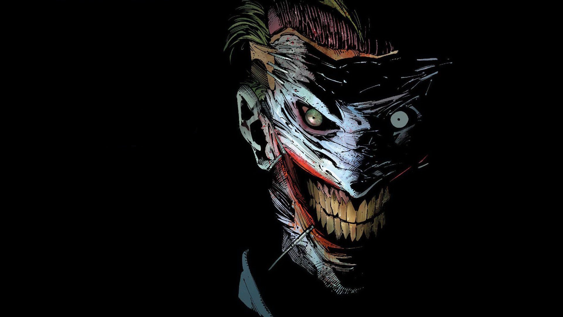 Joker, DC Comics, Illustrazione, Sfondo nero, Full HD, wallpaper per portatile