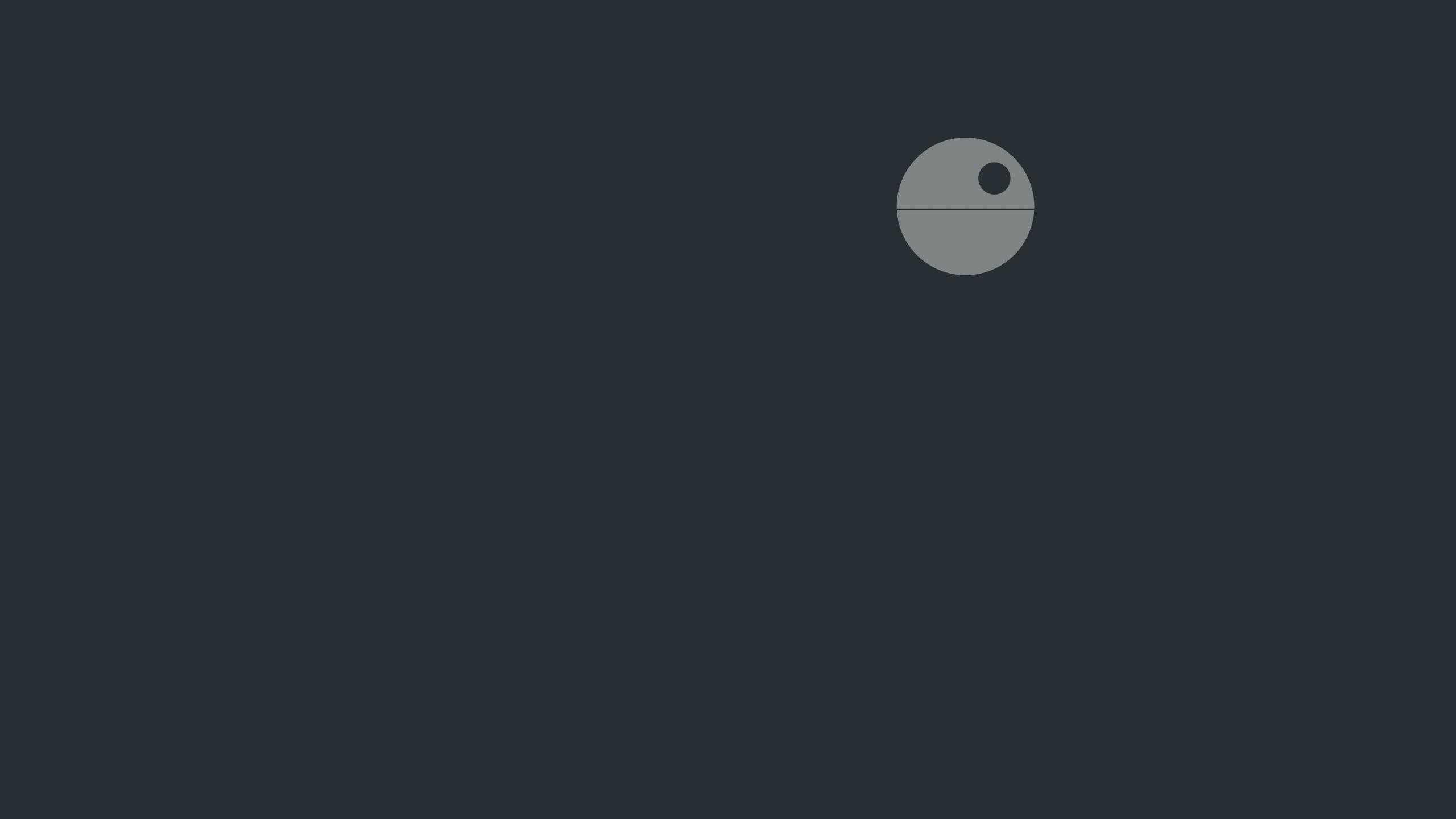 Morte Nera, Star Wars, Minimalismo, Sfondo grigio, 2560x1440, wallpaper desktop