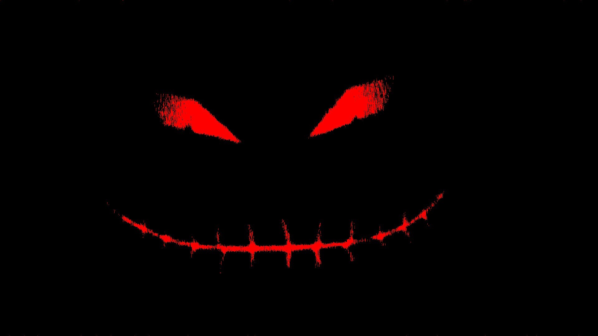 Sorriso inquietante, Occhi rossi, Nero, Minimalista, Full HD, sfondo per PC e portatile