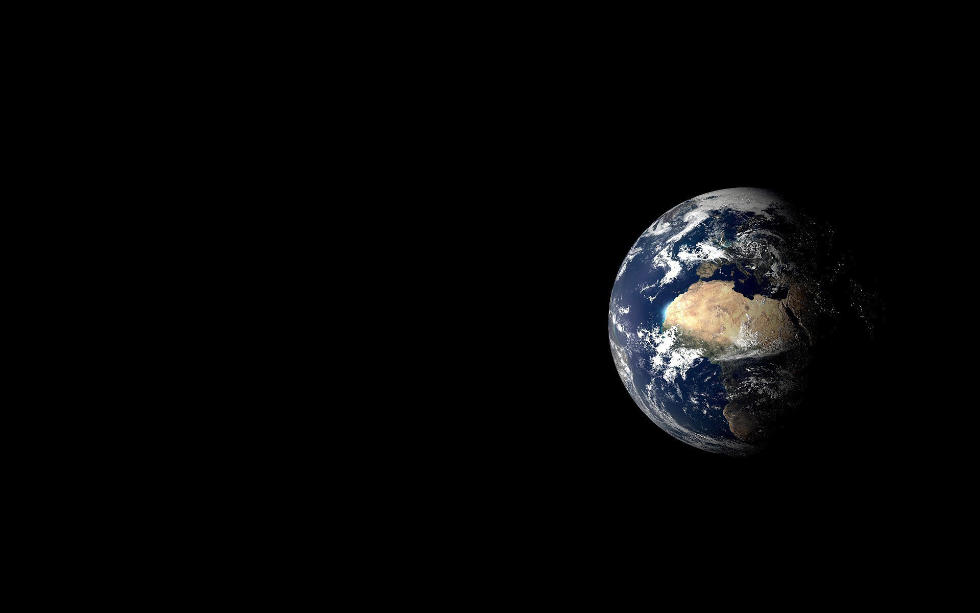 Terra, Africa, Europa, Sfondo nero, 1920x1200, wallpaper desktop
