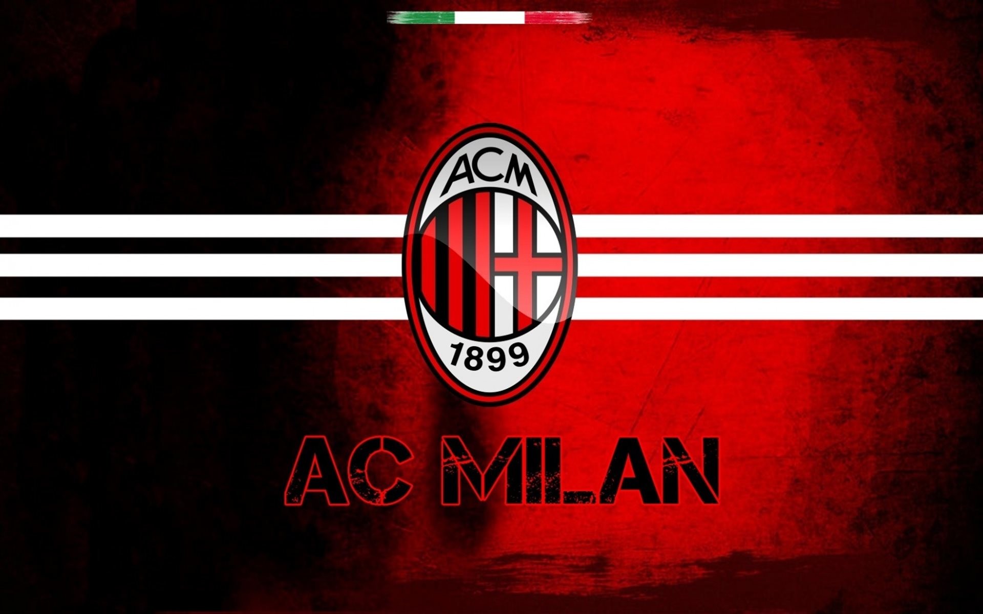 AC Milan, Stemma, Sfondo rosso e nero, Full HD, wallpaper per computer