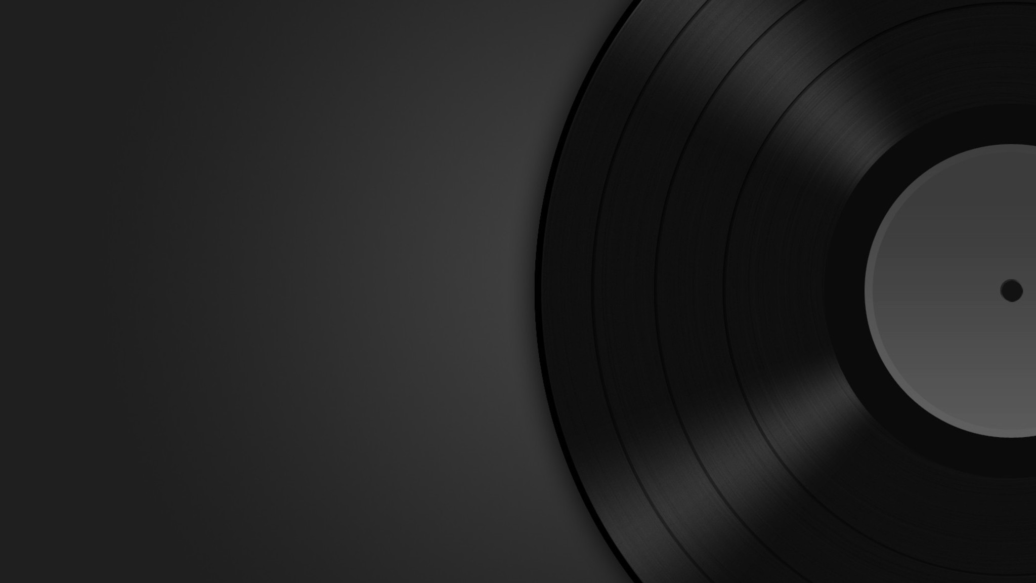 Disco in vinile, Minimalismo, Grigio scuro, Full HD, sfondo desktop