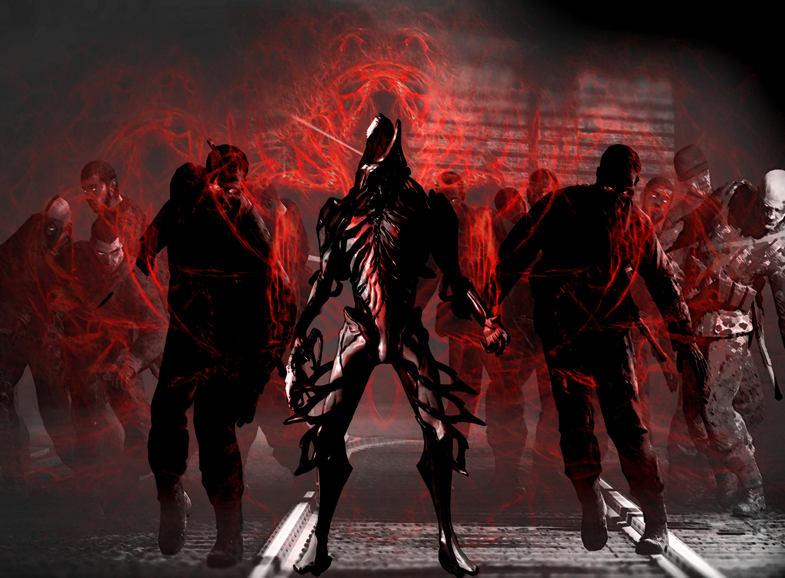 Warframe, Infestati, Rosso, Zombie, Full HD, sfondo per PC