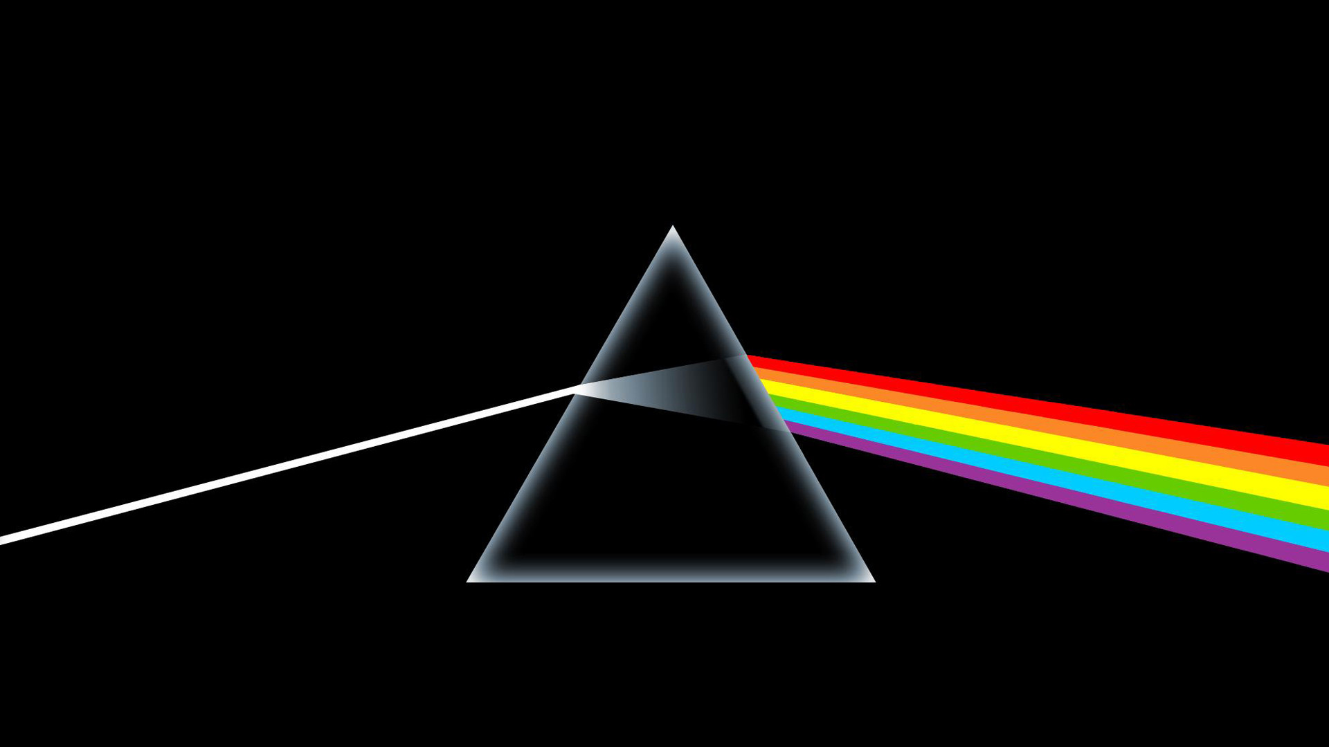 The Dark Side of the Moon, Pink Floyd, Prisma, Spettro, Sfondo nero, wallpaper 1920x1080