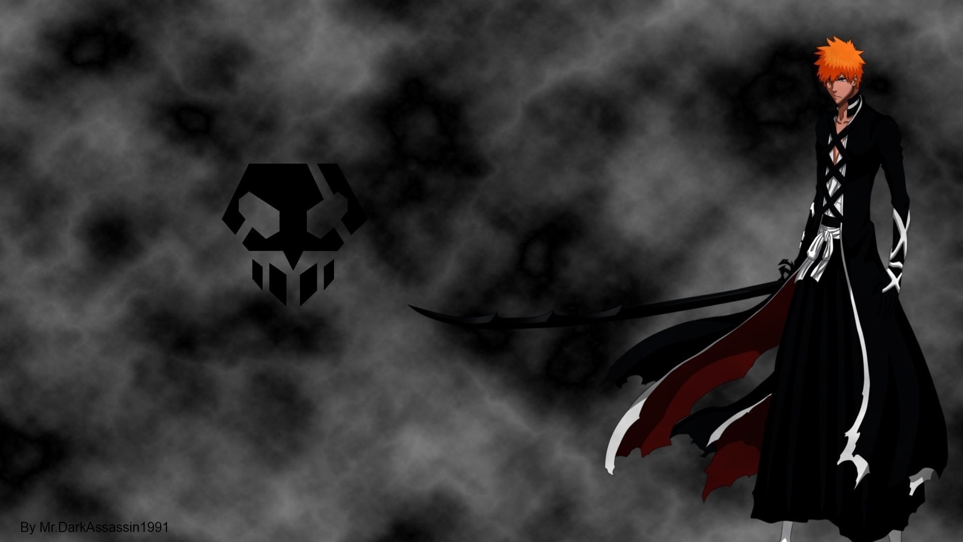 Ichigo Kurosaki, Bleach, Simbolo, Nuvole, Full HD, wallpaper per portatile