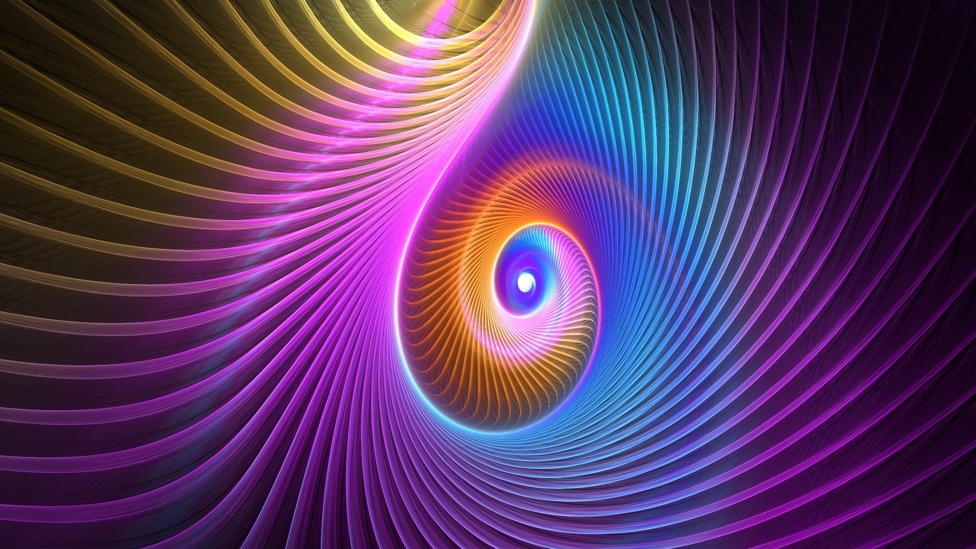 Spirale, Frattale, Viola, Arancione, sfondo per desktop