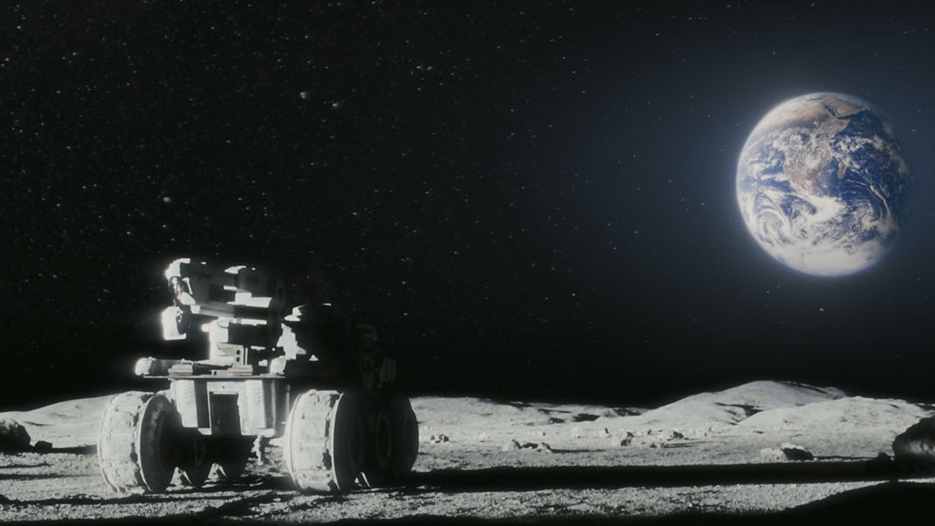 Rover lunare, Superficie lunare, Terra, Spazio, Full HD, sfondo per PC e portatile