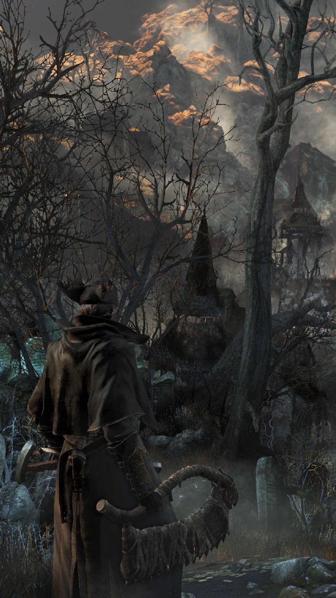 Bloodborne, Cacciatore, Foresta, Notte, Full HD, sfondo per smartphone