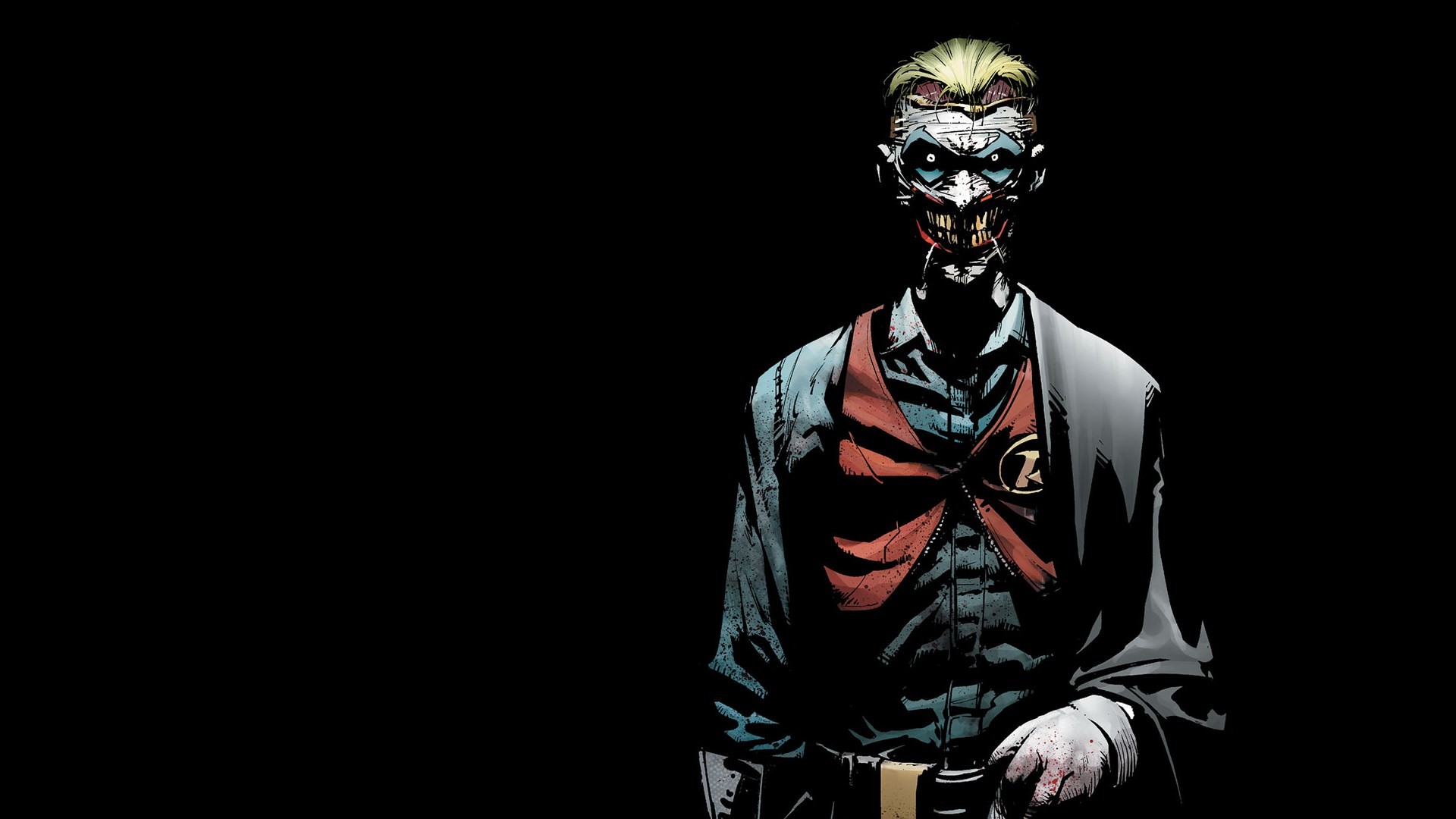 Joker, DC Comics, Fumetto, Sfondo nero, Full HD, wallpaper per PC