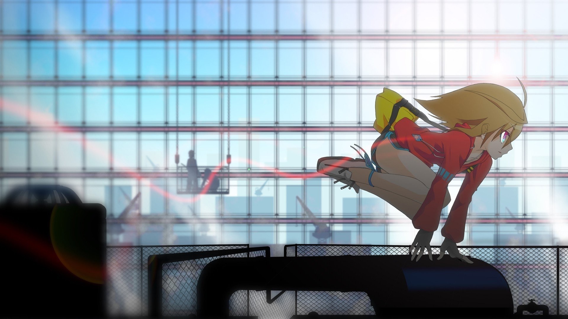 Parkour, Anime, Volteggio, Vetrata, 16:9 Full HD, sfondo widescreen