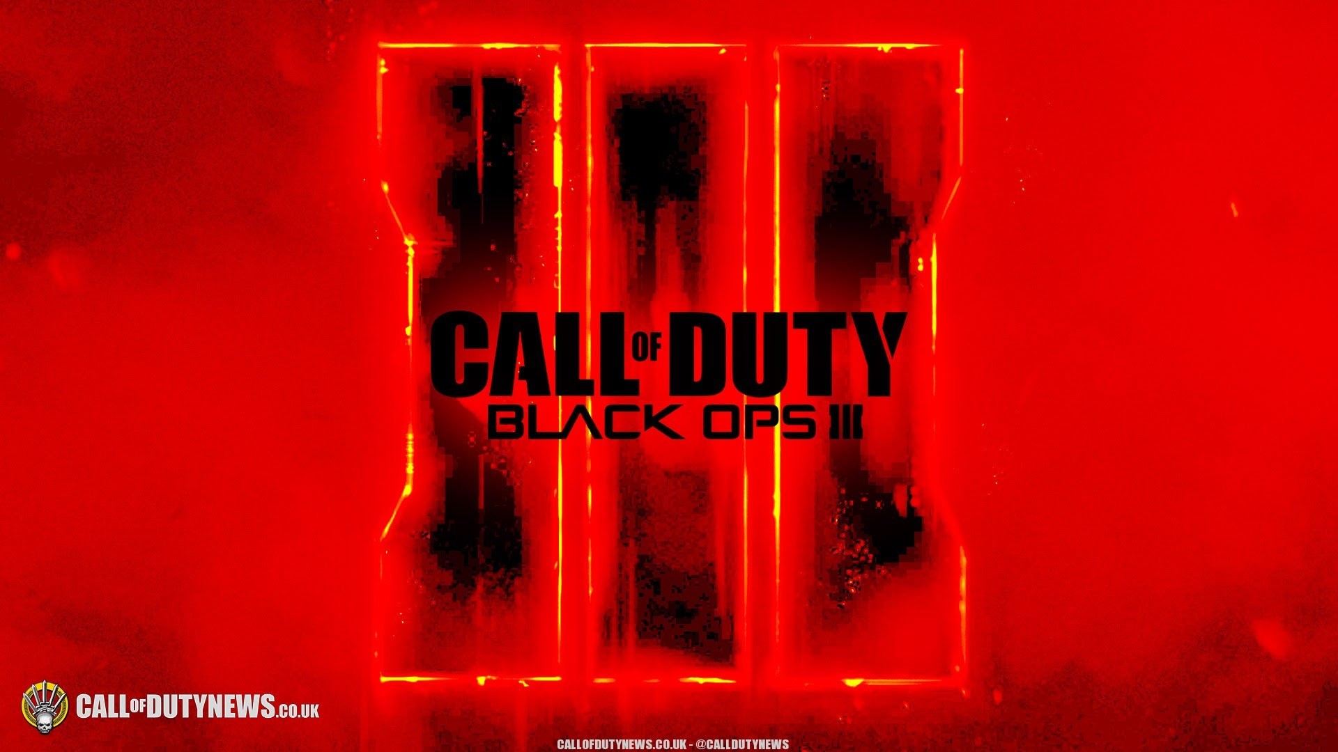 Call of Duty: Black Ops III, Logo, Rosso, Grunge, Full HD, sfondo per PC e portatile