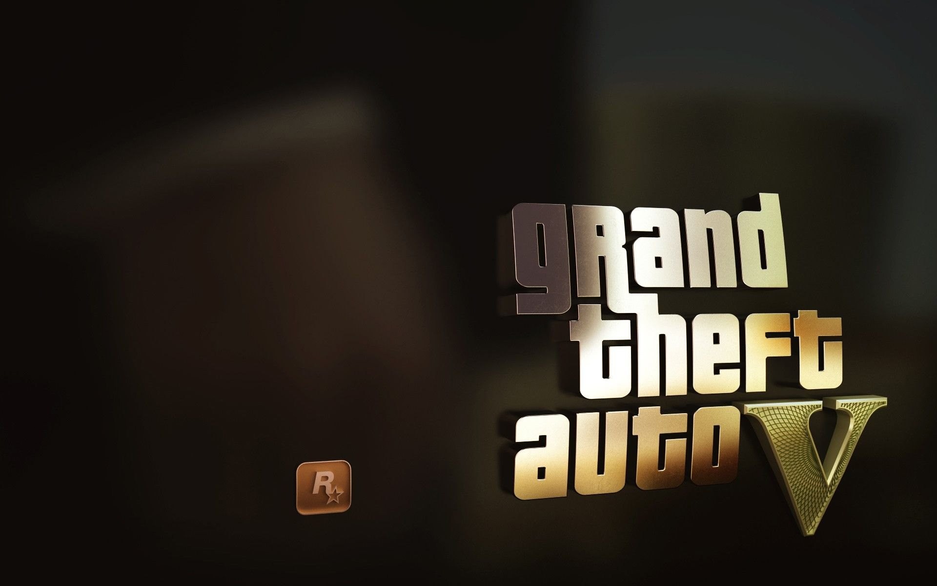 Logo GTA V, Grand Theft Auto V, Rockstar Games, Oro, 1920x1200, sfondo per PC