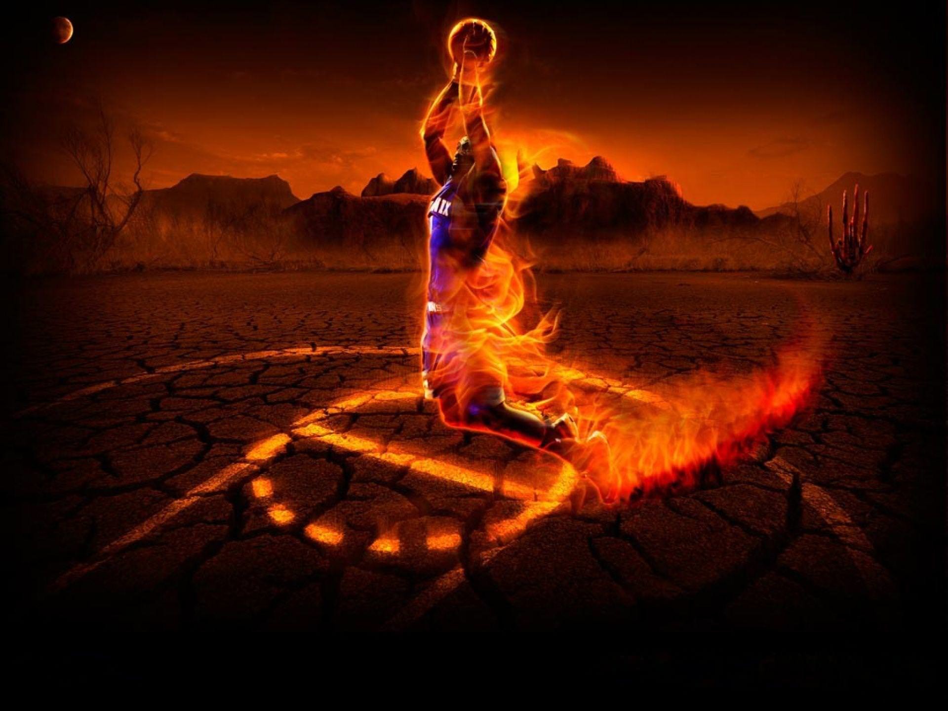 Schiacciata, Fiamme, Deserto, Arte digitale, sfondo per iPad e tablet