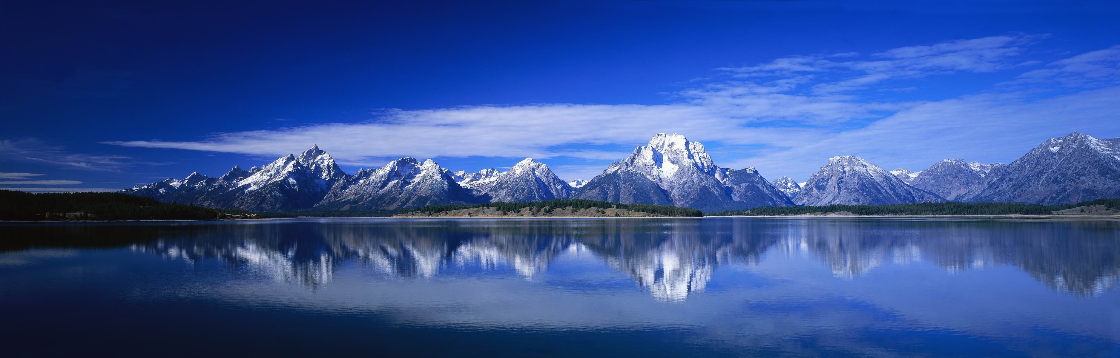 Grand Teton, Jackson Lake, Riflesso, Vette innevate, HD, sfondo per PC