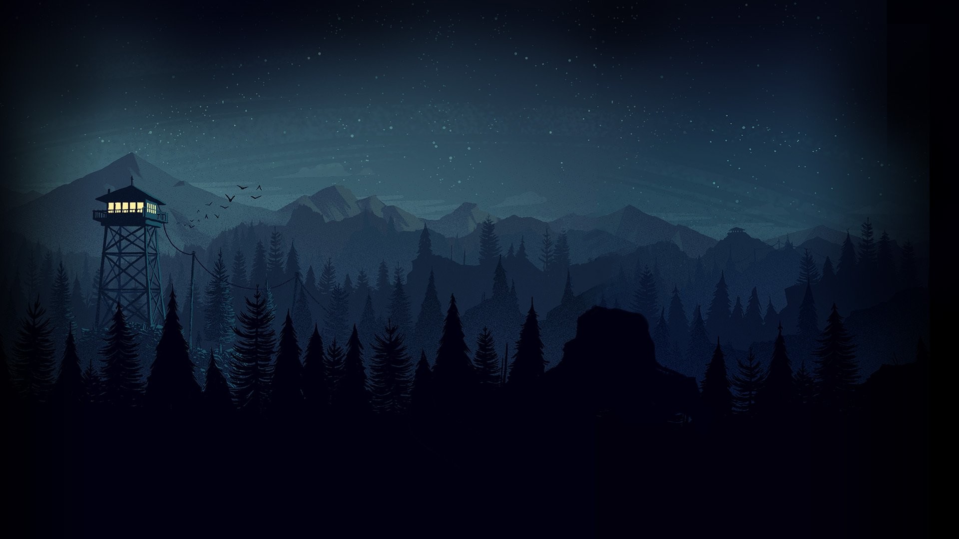 Firewatch, Torre di avvistamento, Notte, Montagne, Full HD 1080p, sfondo desktop