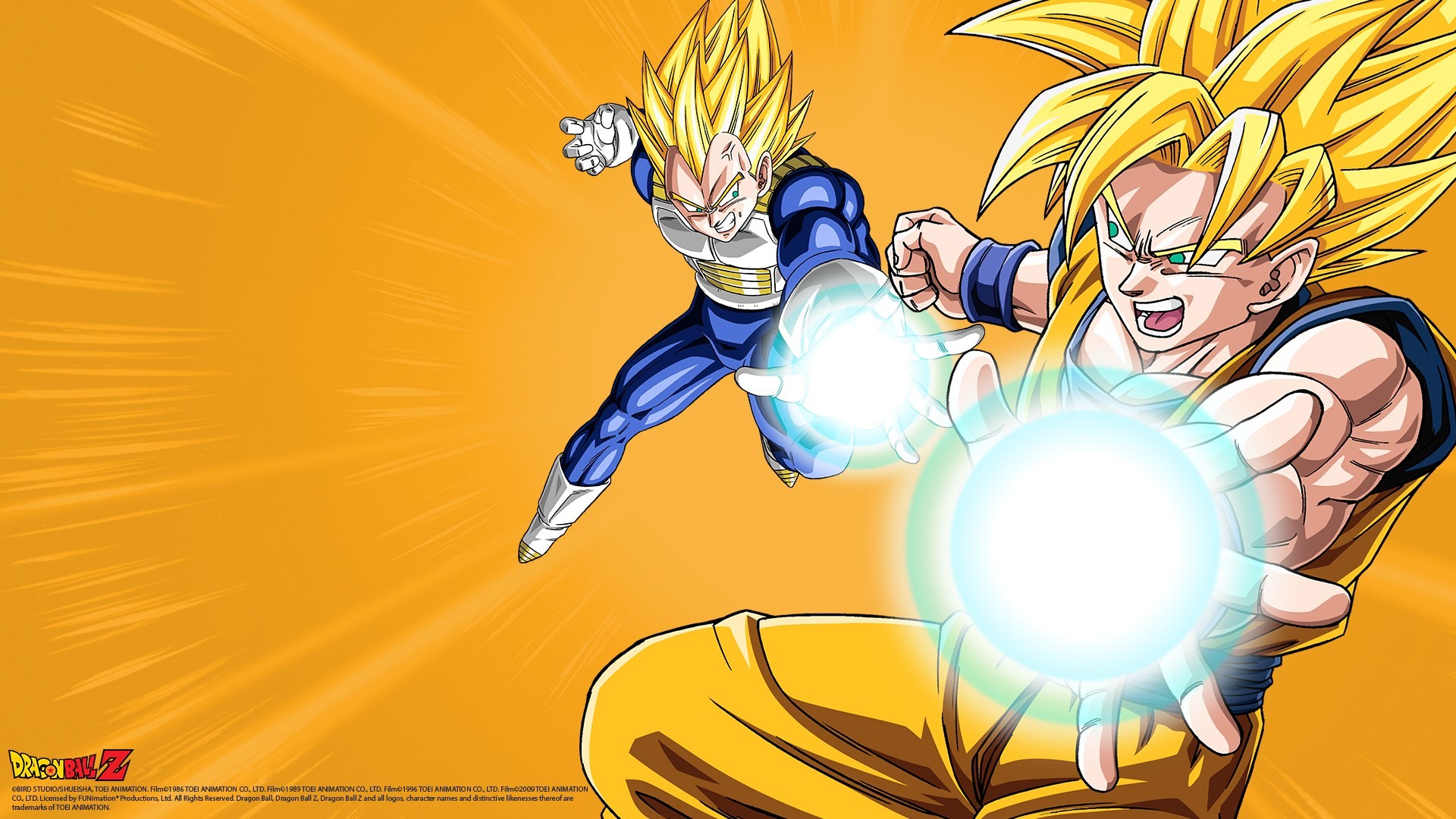 Goku, Vegeta, Kamehameha, Super Saiyan, Dragon Ball Z, Full HD, sfondo desktop