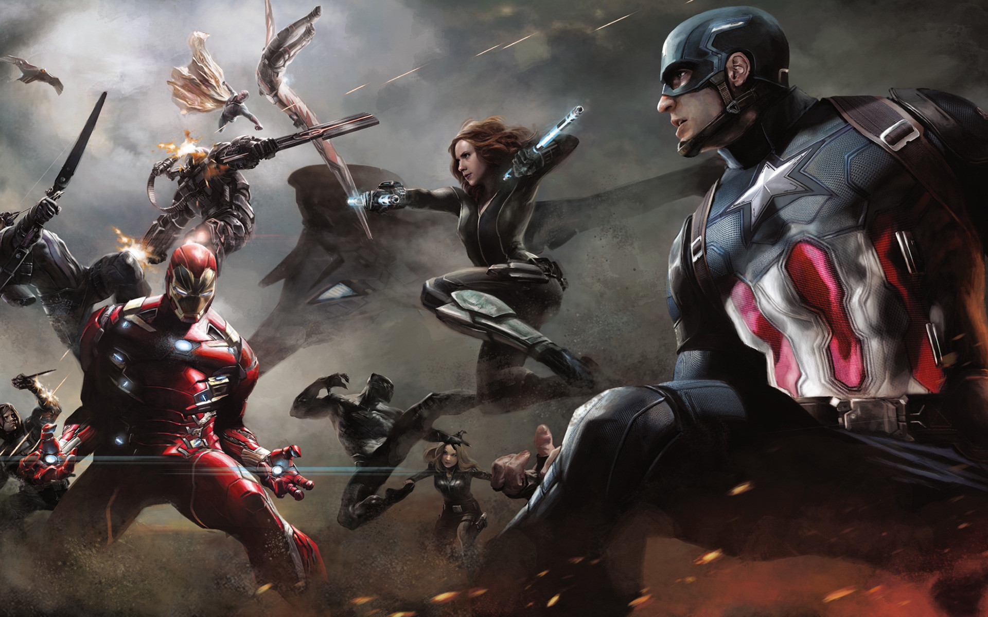 Captain America, Iron Man, Vedova Nera, Captain America: Civil War, Battaglia, wallpaper Full HD