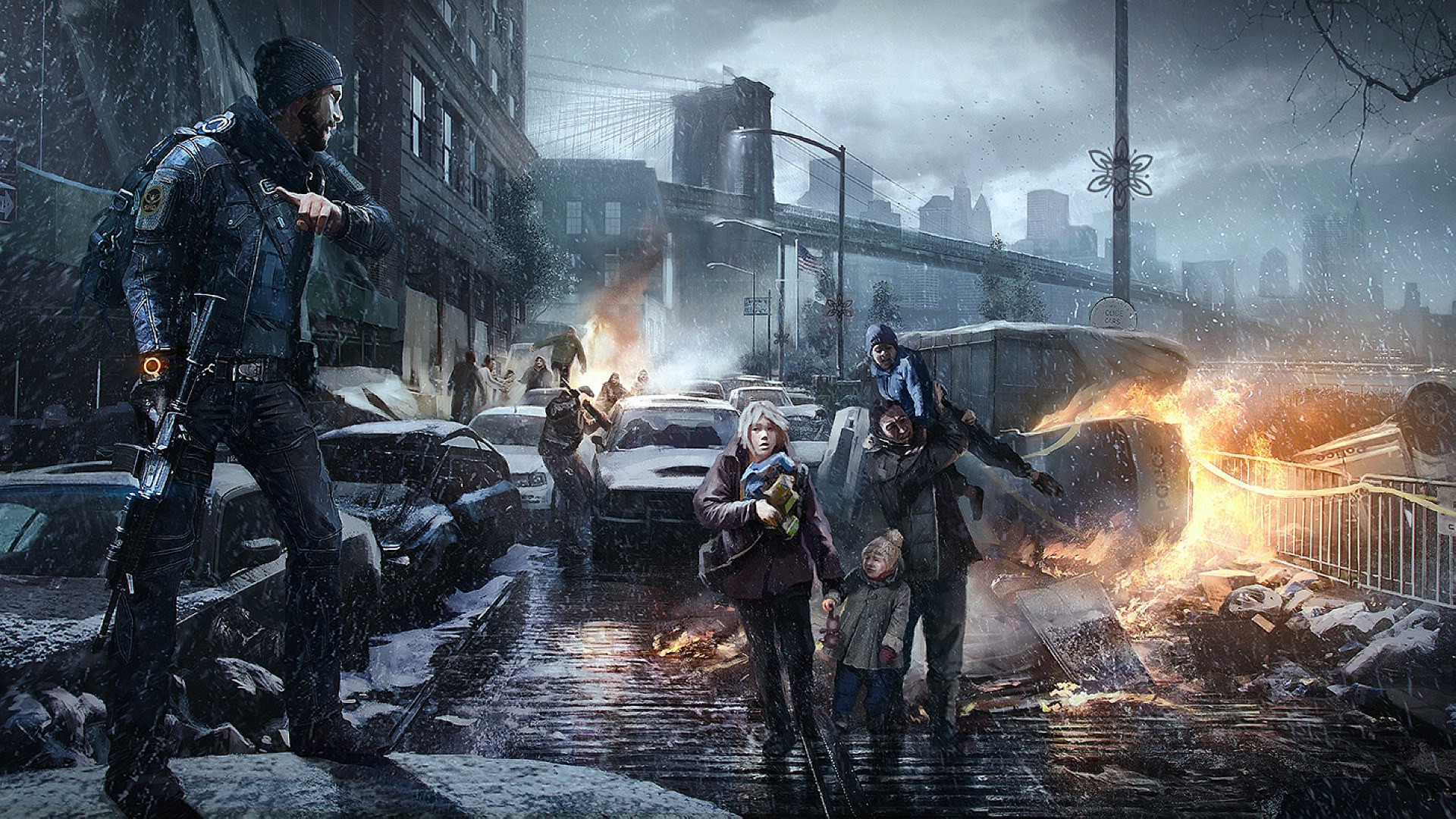 Tom Clancy's The Division, Agente, Civili, Fuoco, 1920x1080, sfondo per PC