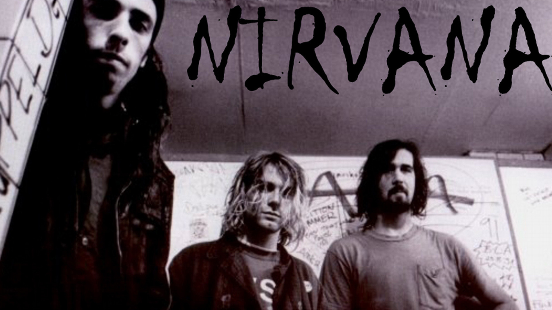 Nirvana, Kurt Cobain, Krist Novoselic, Scritta, Full HD, sfondo Windows 11