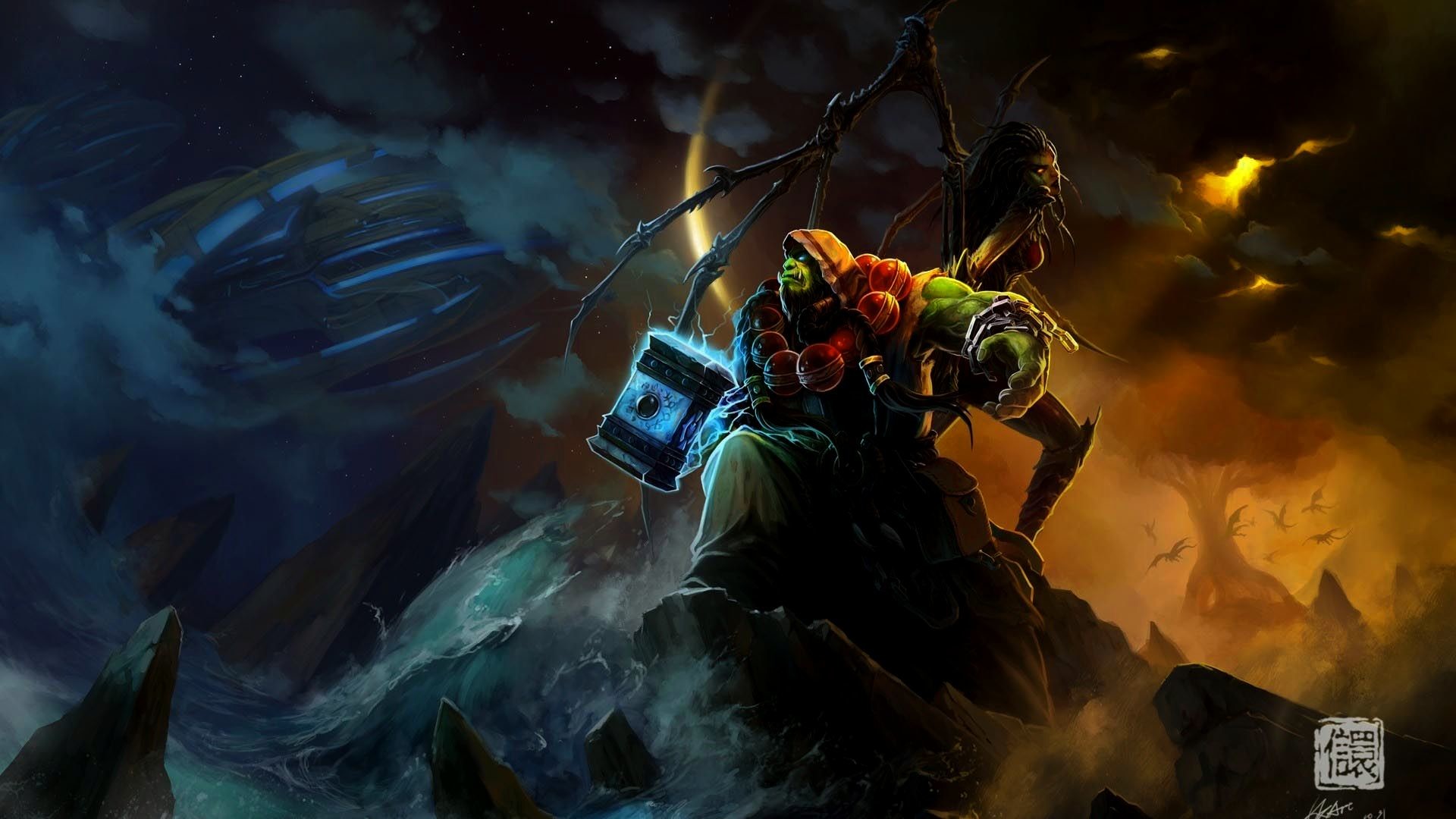World of Warcraft, Goblin, Tempesta, Fantasy, Full HD, sfondo desktop