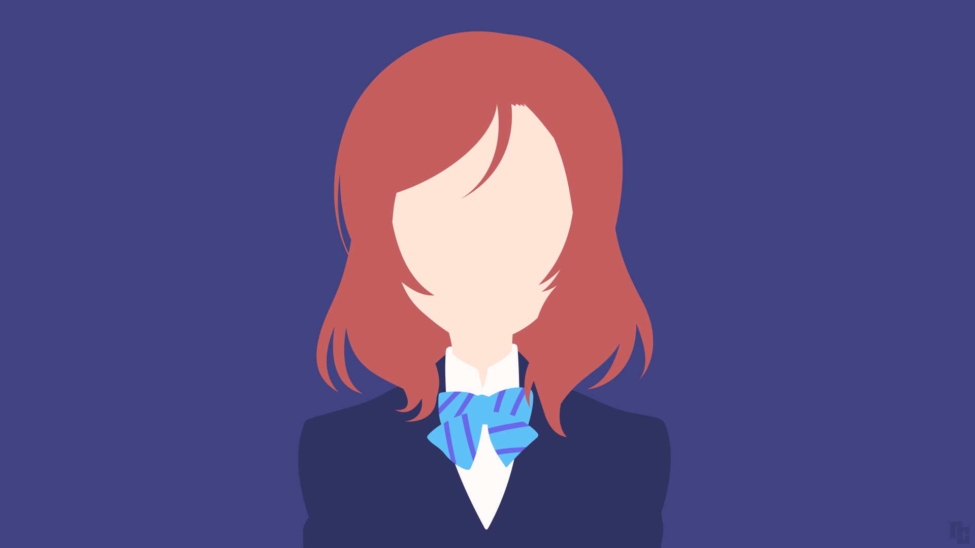Maki Nishikino, Love Live!, Anime, Flat design, Viola, Full HD, sfondo per portatile