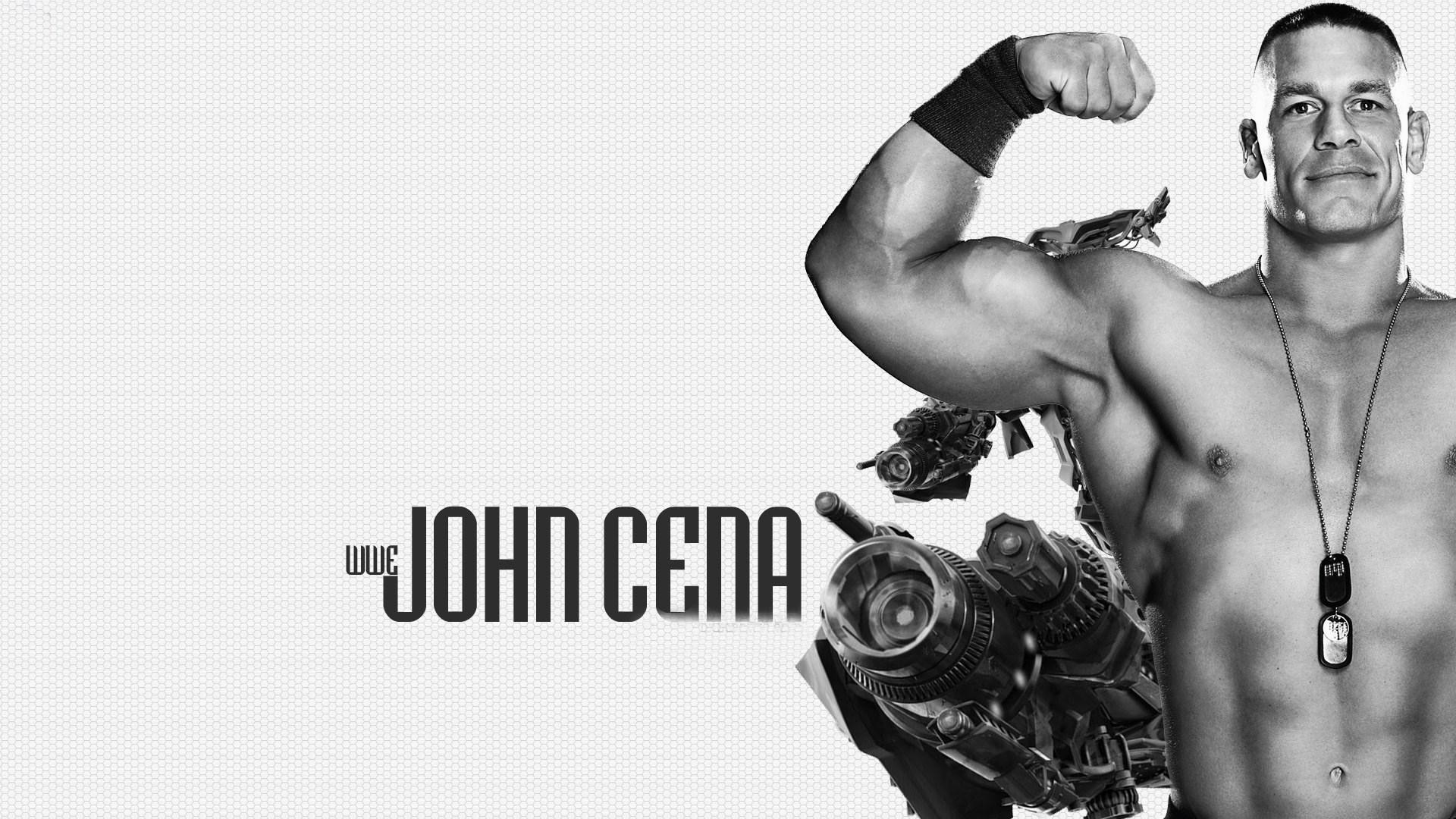 John Cena, WWE, Bicipiti, Bianco e nero, 16:9 Full HD, sfondo widescreen