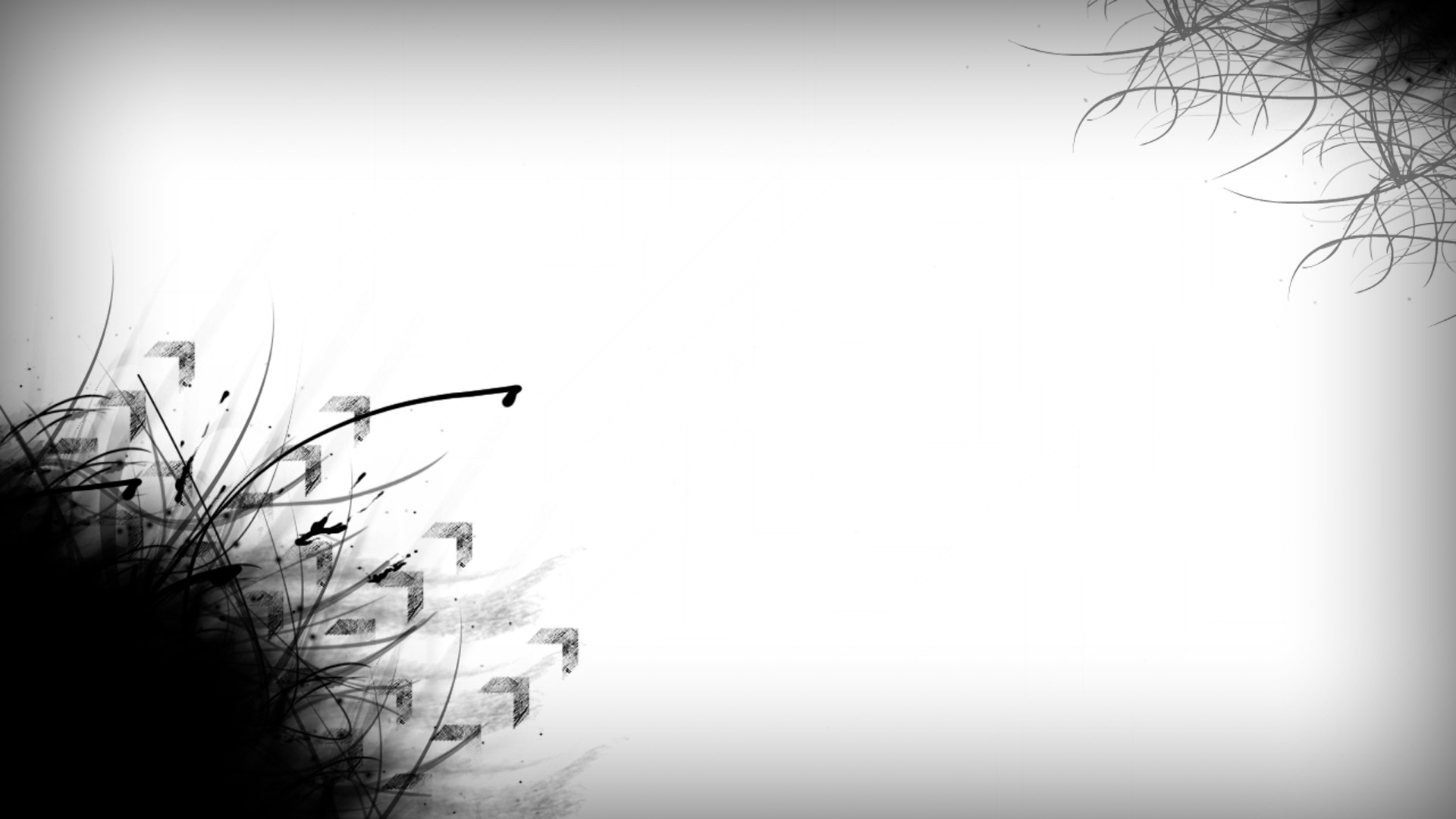 Erba nera, Silhouette, Sfondo bianco, Bianco e nero, Full HD, wallpaper per portatile