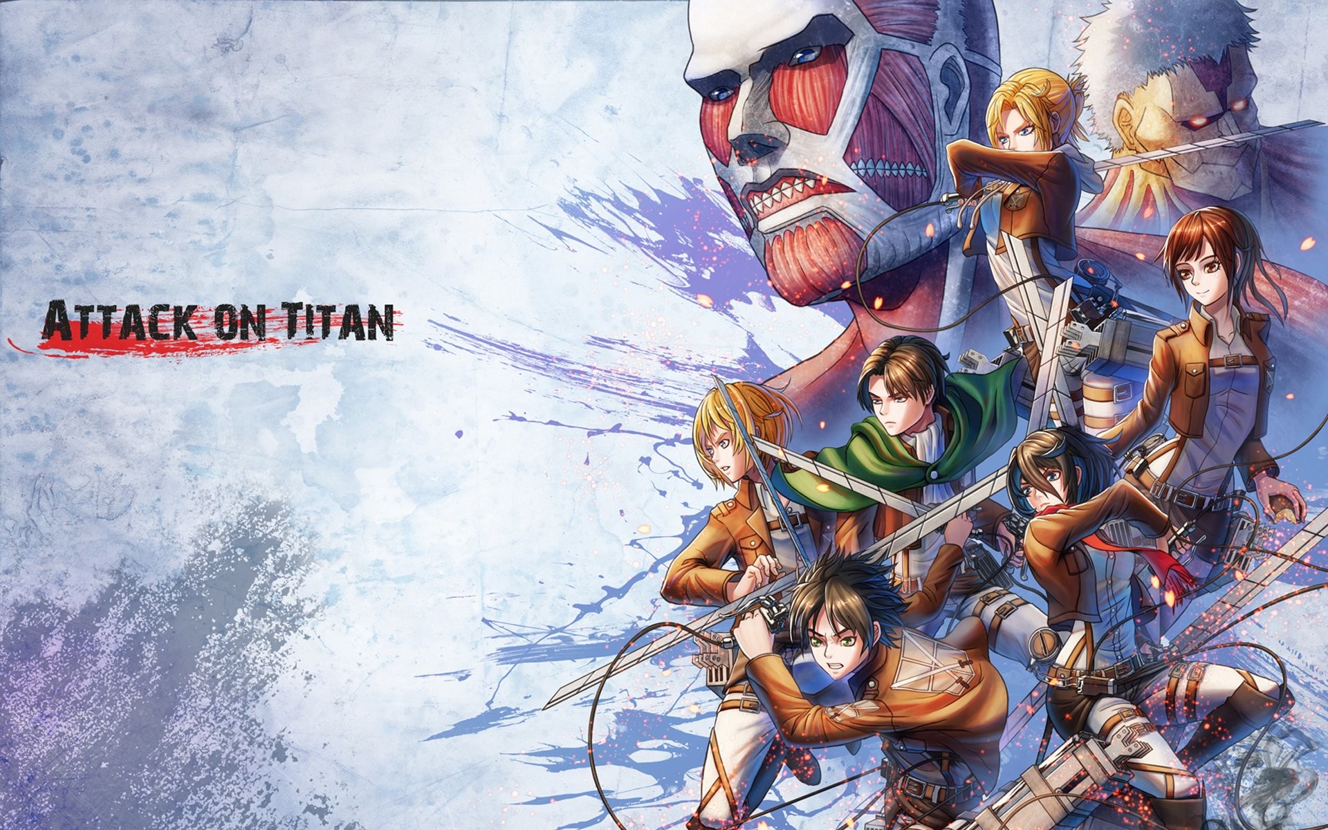 Attack on Titan, Levi Ackerman, Gigante colossale, Personaggi, 1920x1200, immagine di sfondo