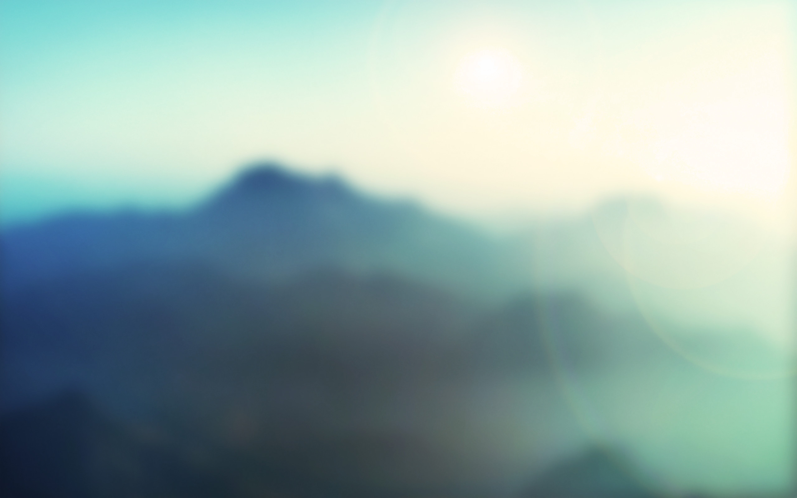 Montagne, Nebbia, Sole, Sfocato, Azzurro, 2560x1600, sfondo MacBook Pro