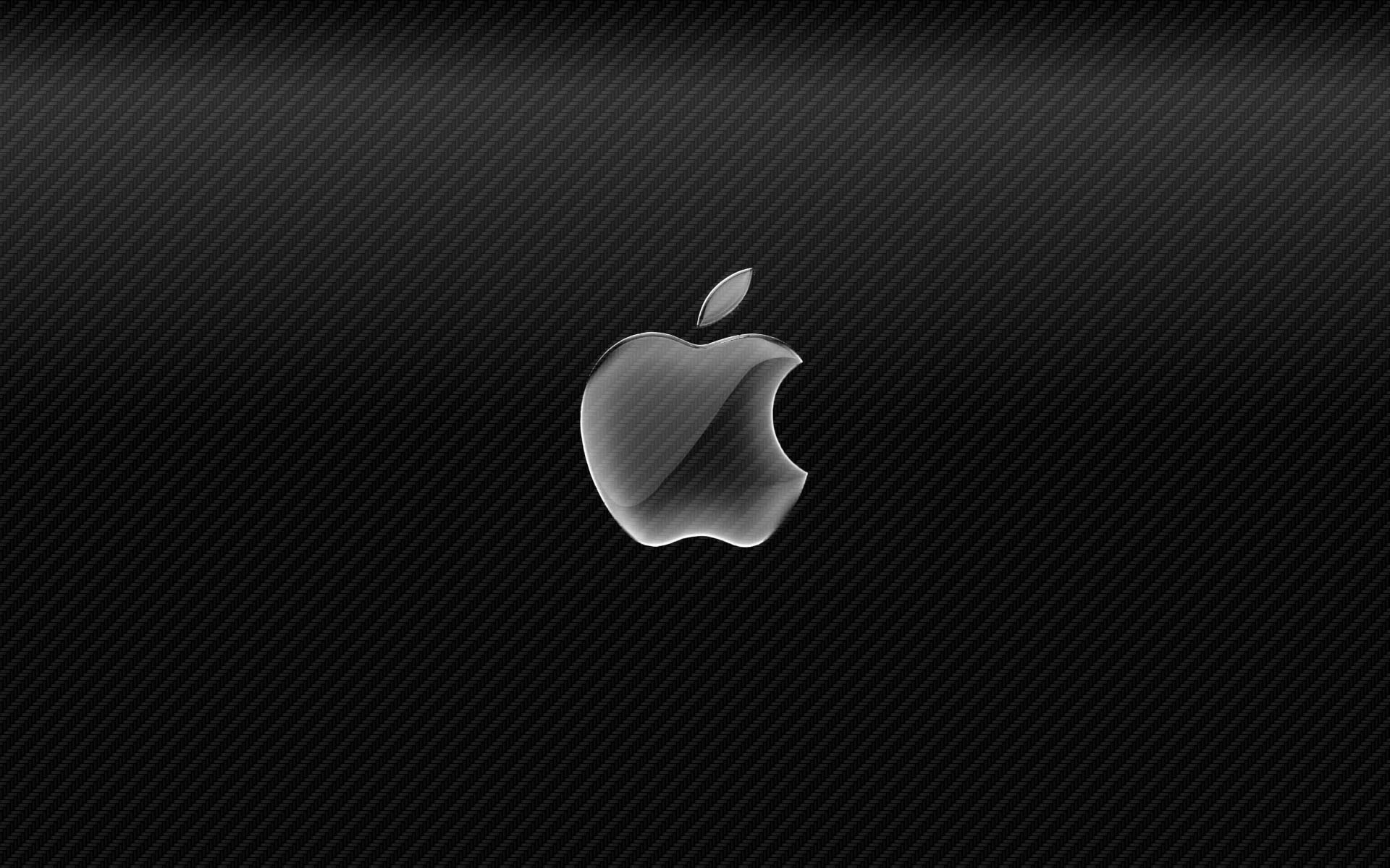 Apple, Logo cromato, Fibra di carbonio, Nero, 1920x1200, immagine di sfondo