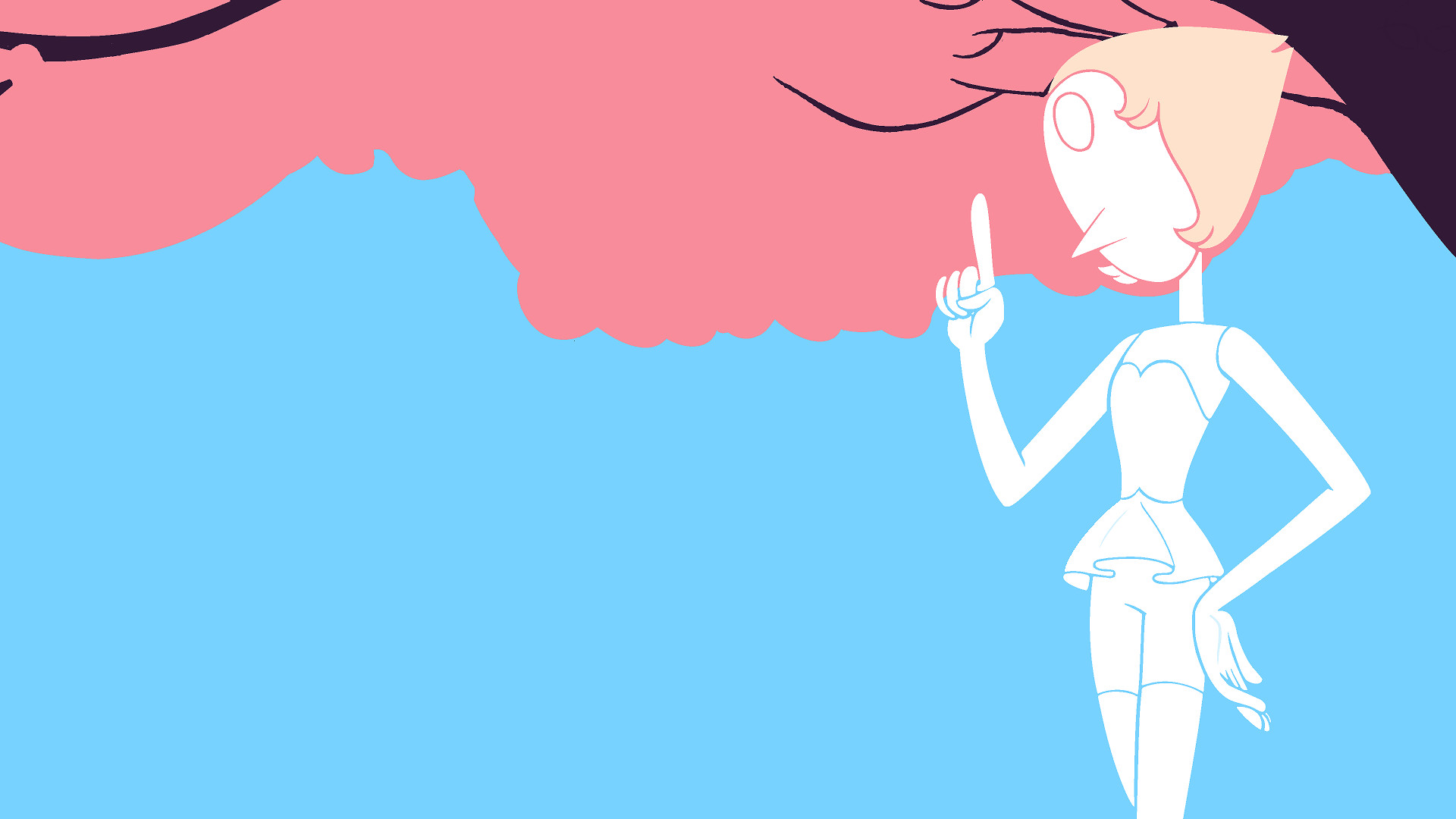 Perla, Steven Universe, Minimalista, Azzurro, Full HD, wallpaper desktop