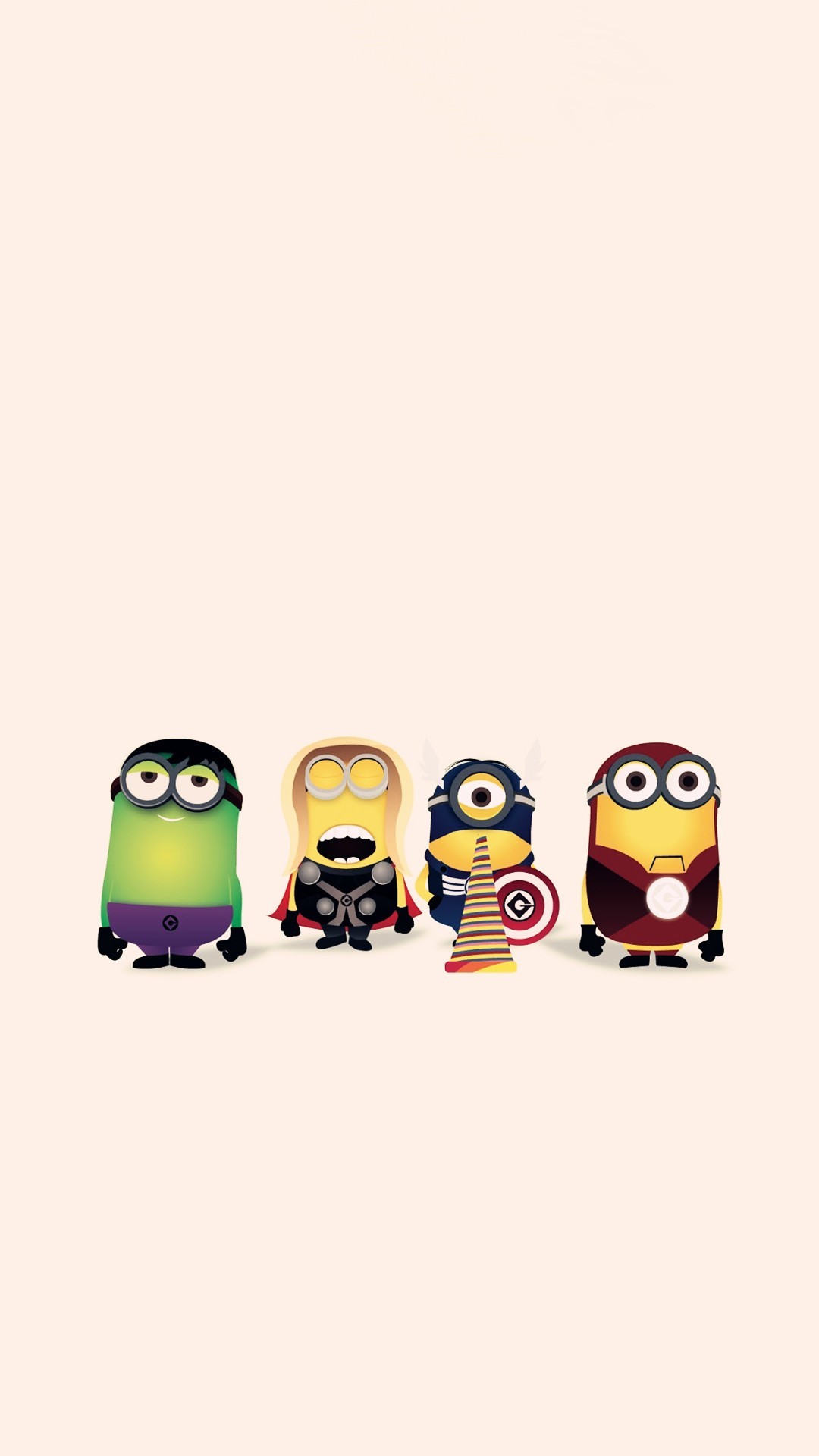 Minions, Supereroi, Iron Man, Capitan America, Minimalista, Full HD, sfondo per iPhone e Android