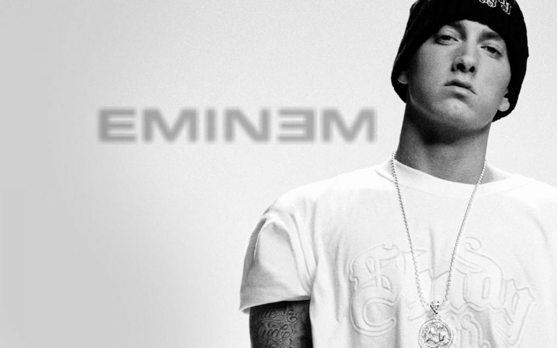 Eminem, Logo, Berretto, Bianco e nero, Full HD, sfondo Windows 11