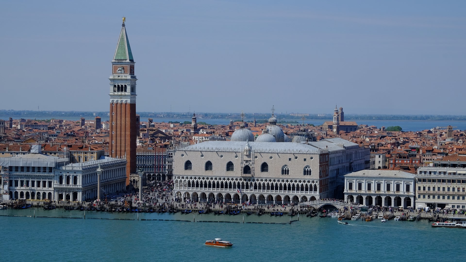 Venezia, Campanile di San Marco, Palazzo Ducale, Laguna, sfondo per il tuo desktop