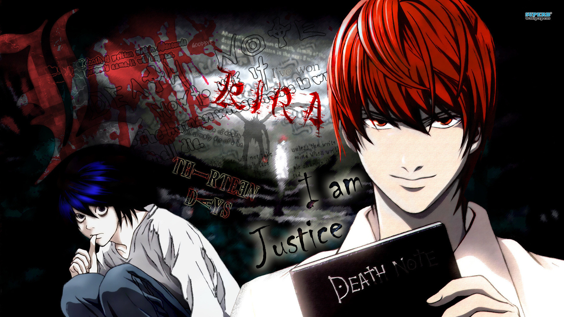 Light Yagami, L Lawliet, Kira, Death Note, Quaderno, Full HD, sfondo desktop