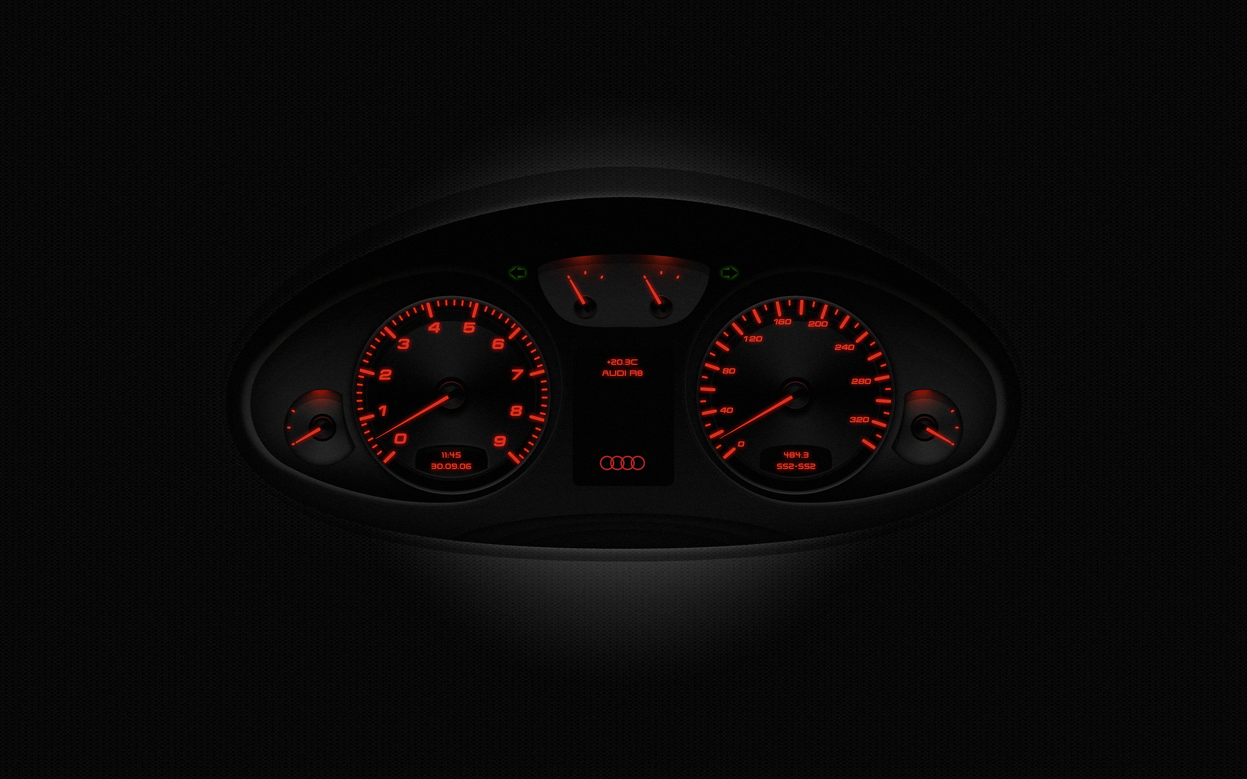 Audi, Cruscotto, Tachimetro, Rosso, 2560x1600, sfondo per PC