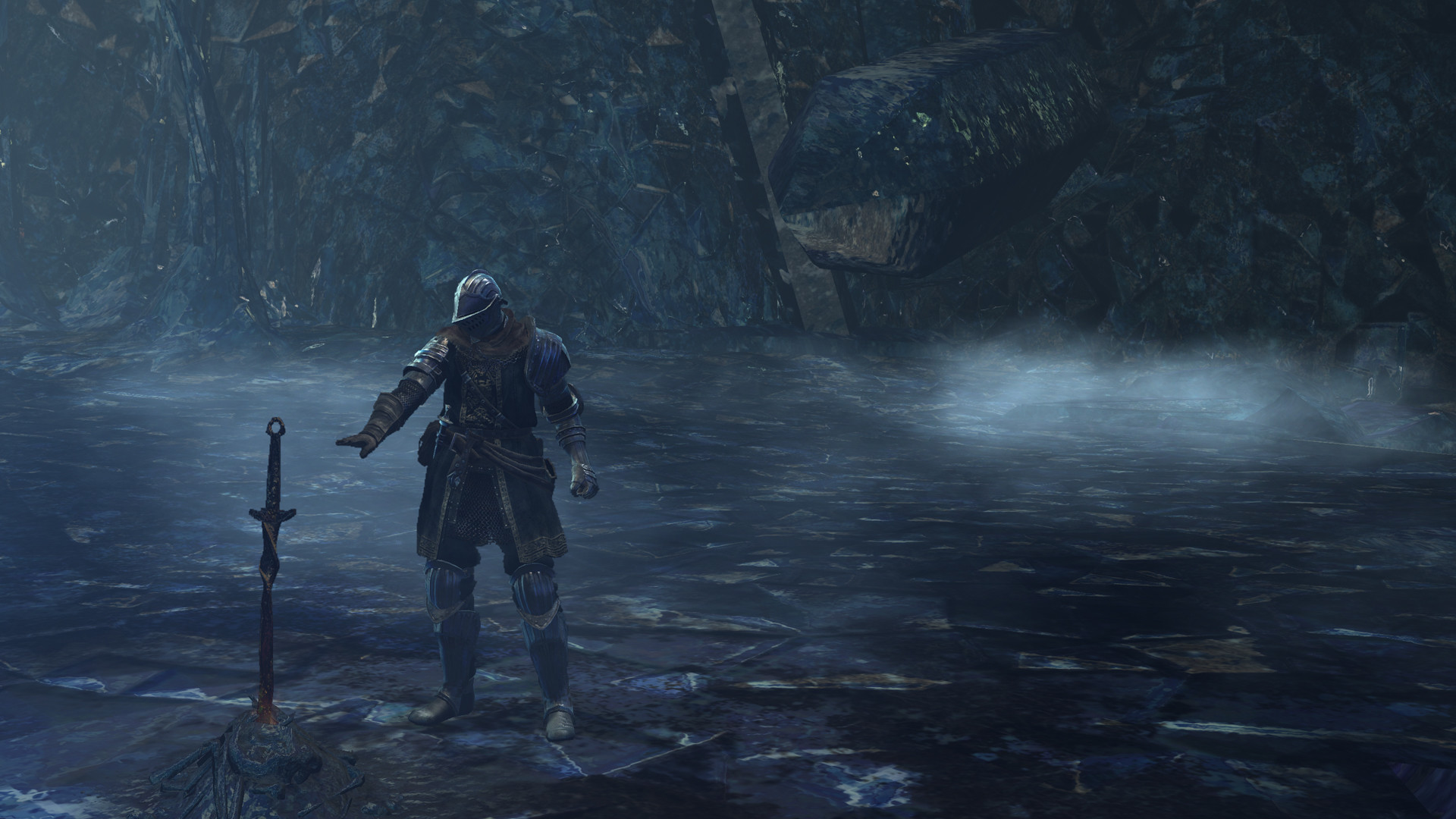 Dark Souls II, Cavaliere, Spada nel terreno, Notte, 1920x1080, immagine di sfondo