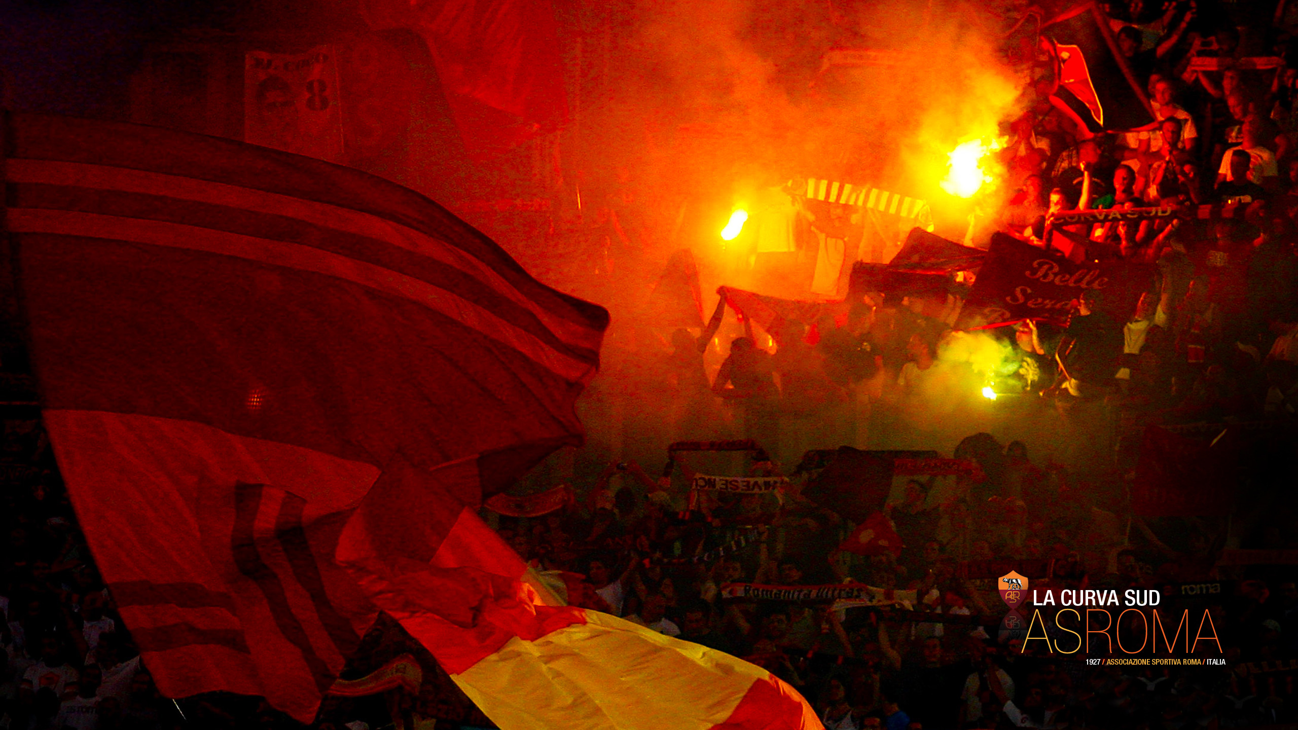 Curva Sud, AS Roma, Tifosi, Fumogeni, 2K, sfondo per PC