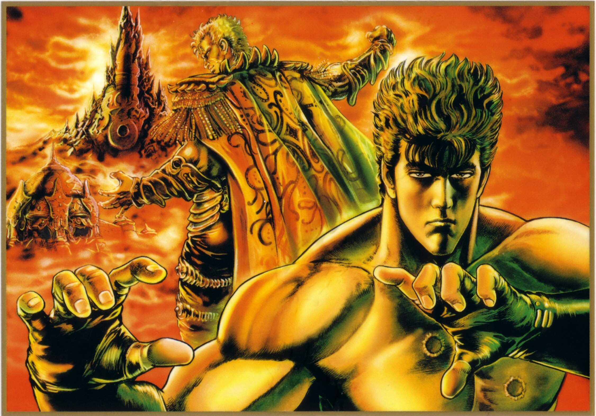 Kenshiro, Ken il guerriero, Manga, Toni arancioni, Full HD, wallpaper per PC